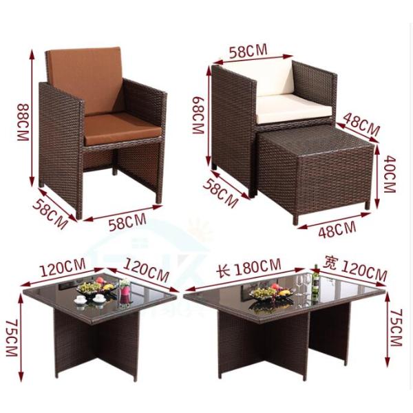 Leisure Aluminium Outdoor Garden wicker chair PE Rattan patio Backyard table and chairs