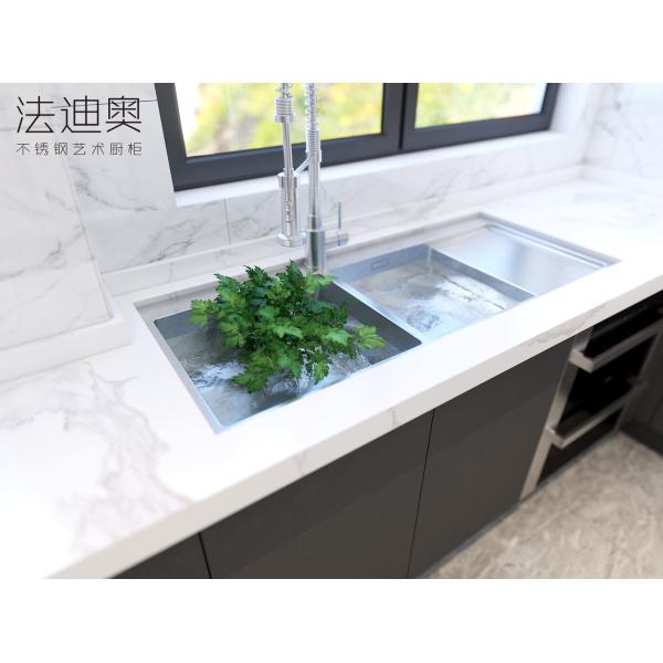 Modern Luxury U-Shaped Sleek Gray Design Stainless Steel Kitchen Cabinet