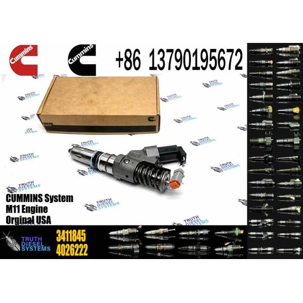 Excavator Accessories Fuel Injector 3411754 3411756 3411821 3411845 for Cummins QSM11 ISM11 Diesel Engine Spare Parts Construction Machinery Parts