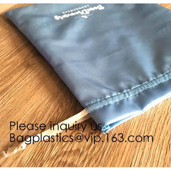 Luxury Satin Handbag Dust Cover Bag,Dark Blue Thick Matt Satin Pouch With Ribbon,Satin Drawstring Bag For Bikini package