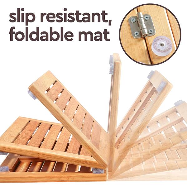 El 100% de bambú natural para el piso de la alfombra de baño para la ducha impermeable