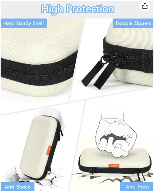 Small Hard Carrying Case, Portable Tech Organizer Pouch | Universal Storage Bag for Cable, Cord, MP3, Card, Car Key, Cash, SD Card, Tech Accessories, Zipper
