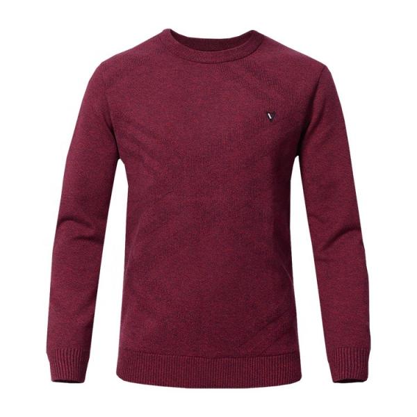 Custom Logo Round Neck Knit Pullover Sweater  Customizable Plain long Sleeve Winter Sweaters for Men
