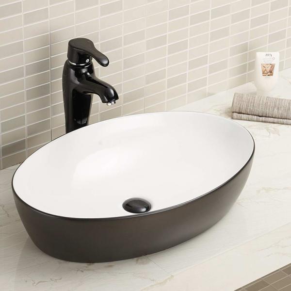 Dissipador oval 500 do banheiro da porcelana x 300 600 x 450 600 x 300 não porosos