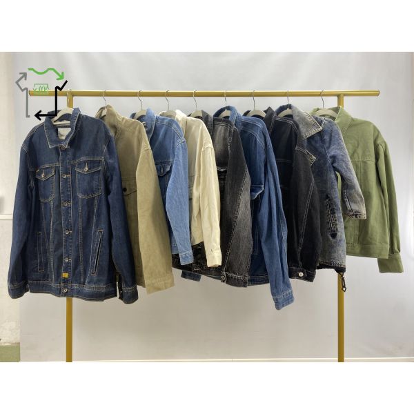 Mixed Size Second Hand Denim Jacket Shirt Slim Fit Fashionable Outerwear Used Clothes