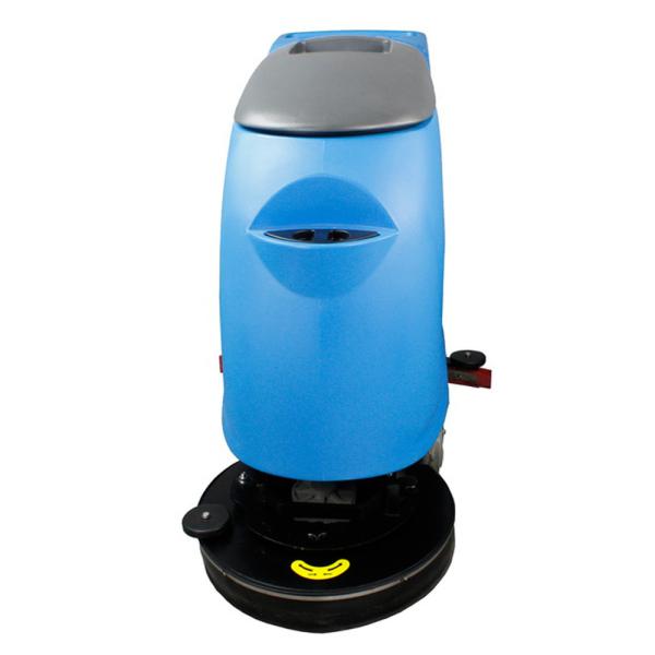 High Speed 200rpm Walk Behind Scrubber With Quick Squeegee Assembly Transparent Tank Cover 500W Brush Motor