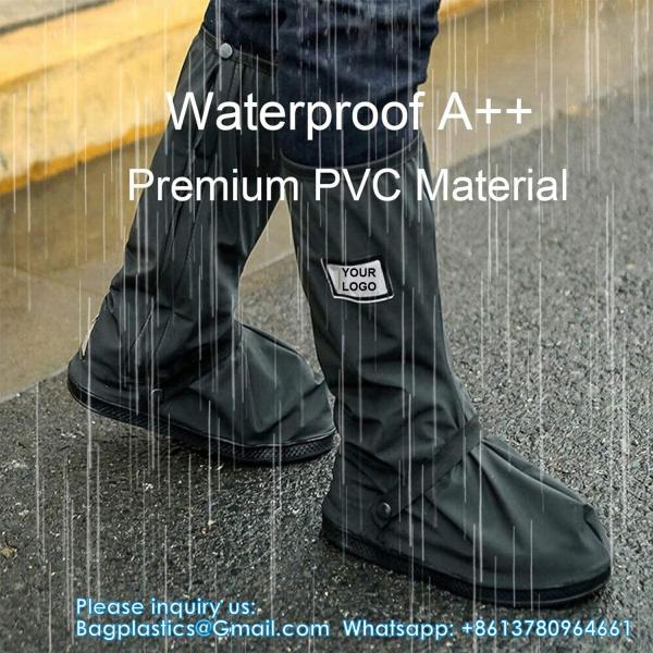 Waterproof Shoe Covers, Reusable Foldable Rain Boot Shoe Cover With Zipper, Non-Slip, Reflector, Men Women Rain Gear