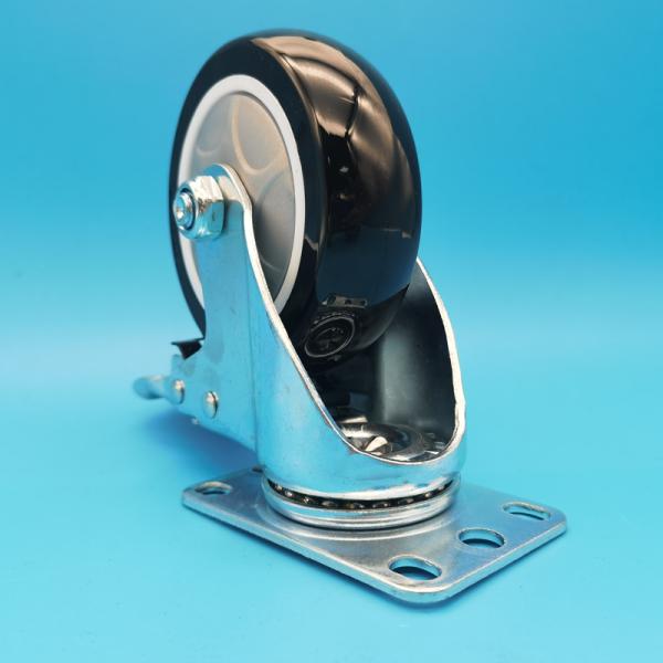 Oil-Resistant Industrial Casters Medium-Duty Single-Axis TPU Singel Wheels 5Lockable Rigid Swivel For Office Chairs