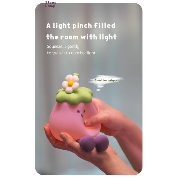 Vegetales pequeñas berenjenas lámparas de silicona USB recargable dormitorio de la cama Pat luces nocturnas para regalos