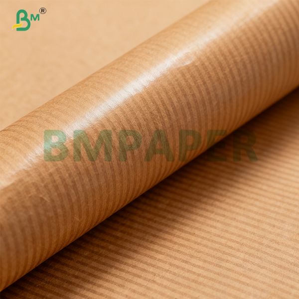 70g 80g Brown One Side Glossy Stripped Kraft Paper For Food packaging