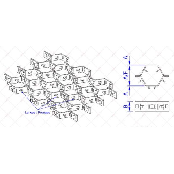 Stainless Steel 309 Hex-mesh Refractory Anchor | Lance Tabs