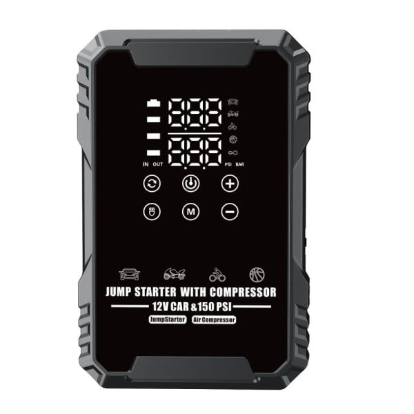 4 in 1 Car Jump Starter with Air Compressor Portable Tire Inflator Power Bank