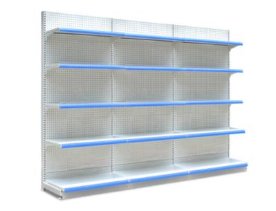 Wall Mounted Supermarket Display Shelving Single Sided Gondola Shelving Waterproof