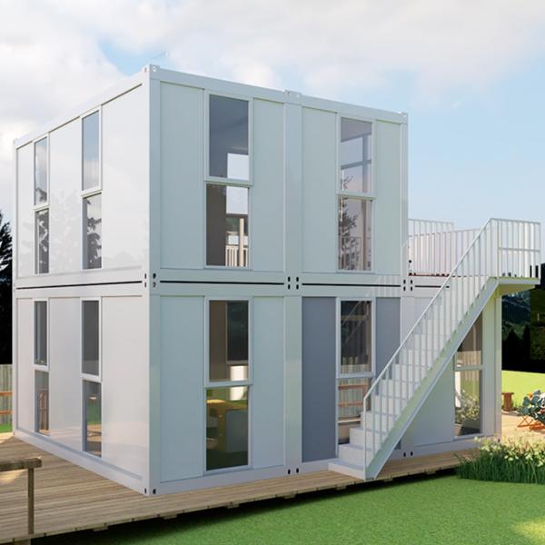 3 quartos Casa pré-fabricada com sala de estar e casa de banho Vilas pré-fabricadas Casas modernas de luxo Design em aço