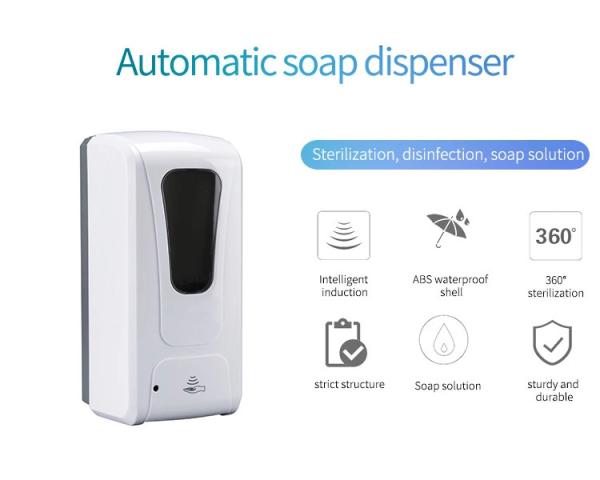 White Liquid Gel Hand Sanitizer Automatic Soap Dispenser Wall Mounted