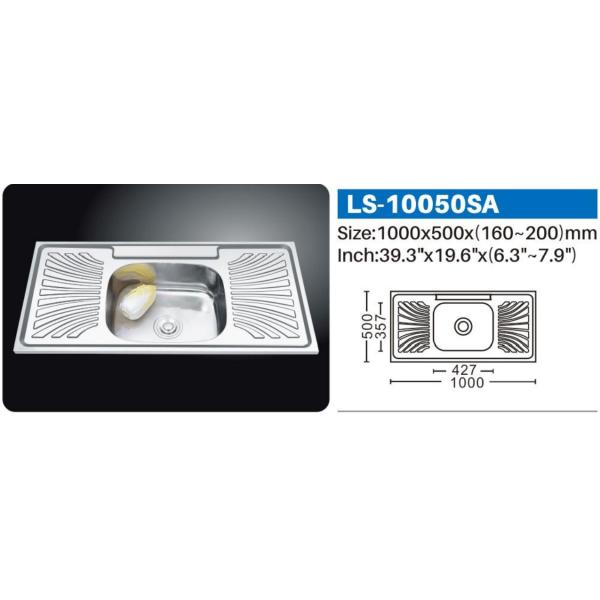 16 Gauge Undermount Stainless Steel Kitchen Sink With Plate Basin Customized