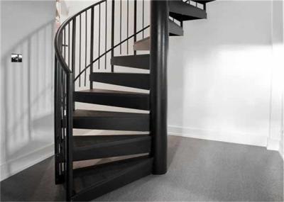 Space Saving Black Custom Spiral Staircase Uninterrupted View For Public Project