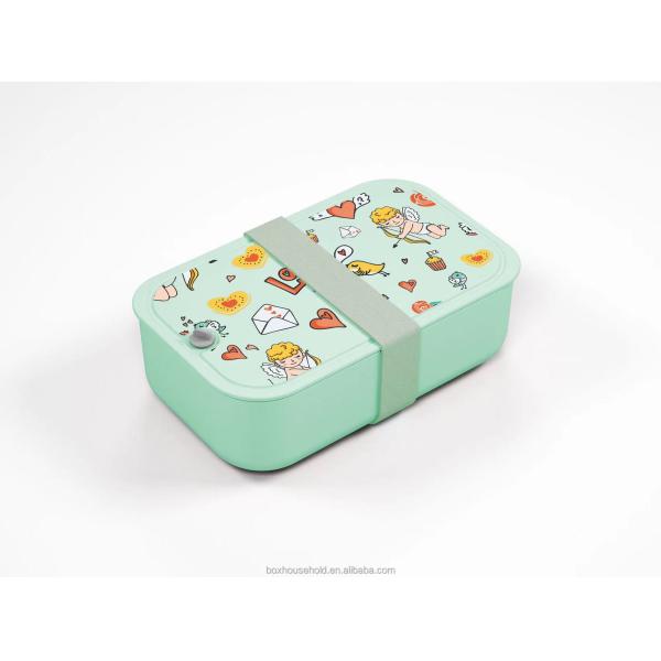 Large Capacity 1000ml Blue Rectangle BPA Free Food Container with Movable Divider