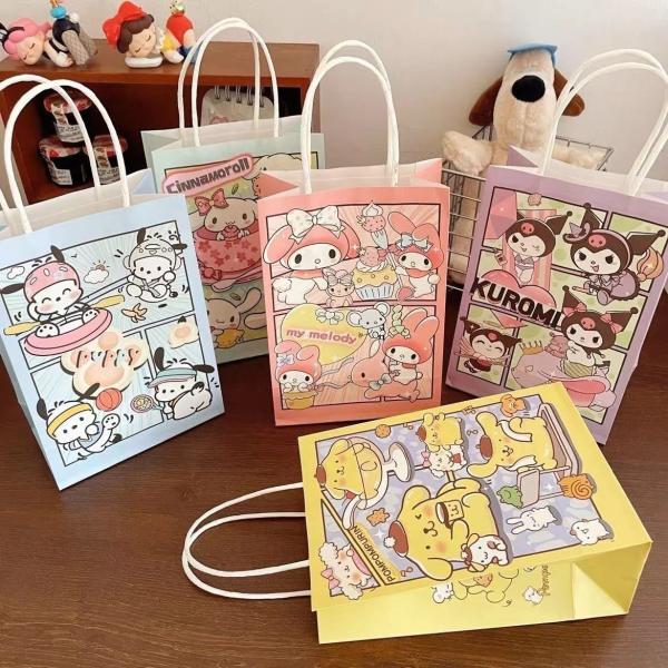 Eco Friendly Custom Cute Cartoon Accessories Paper Bags with Innovative Twisted Paper Handles