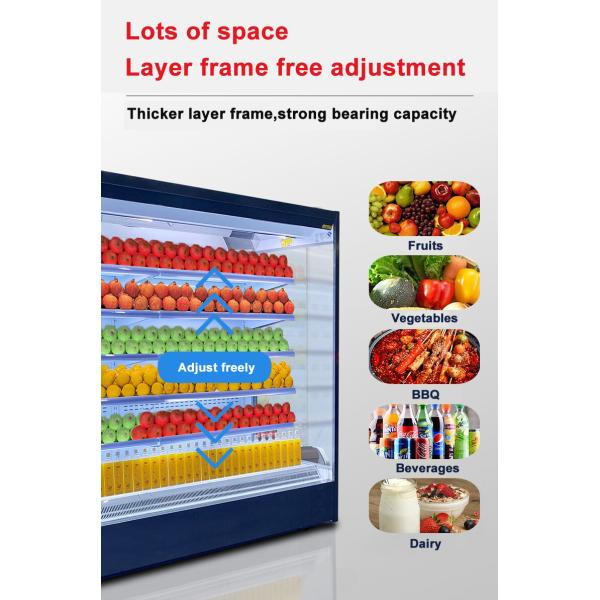 Заткните в вертикальном охладителе Multideck открытом на плод 4 слоя полки