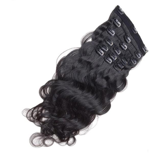 Двойной зажим девственницы утка в расширениях волос/прямо зажим человеческих волос Ремы внутри