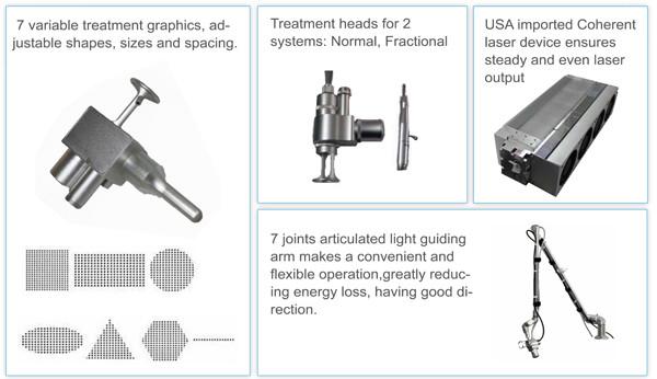 High efficient top quality fractional 1000w input power 10600nm co2 laser treatment machine with CE FDA approved