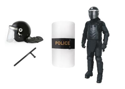 Anti equipamento de segurança da polícia de motim com capacete/protetor/completamente terno/bastão da armadura