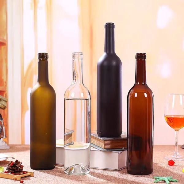 Горячая штамповка Прозрачная 750 мл Бордо стеклянная бутылка для упаковки вина Каберне Совиньон
