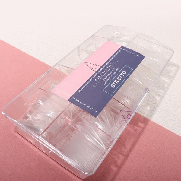 500PCS Clear Full Cover French Tips False Nails for Finger Style Salons and 10 Sizes