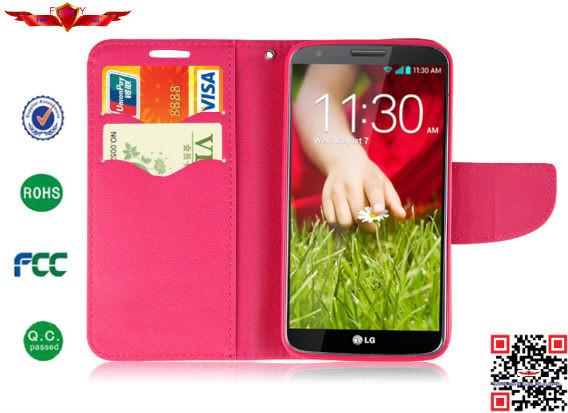 New 100% Quality Guaranteed PU+TPU Flip Wallet Leather Cover Case For LG Optimus G2