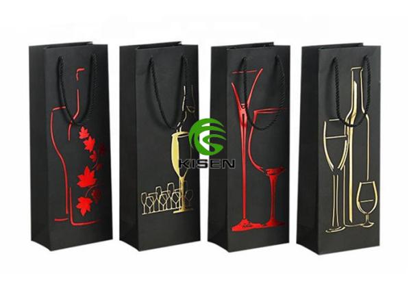 Multiple Style Retail Shop Bags For Wedding Wine Packaging Coated Paper Material