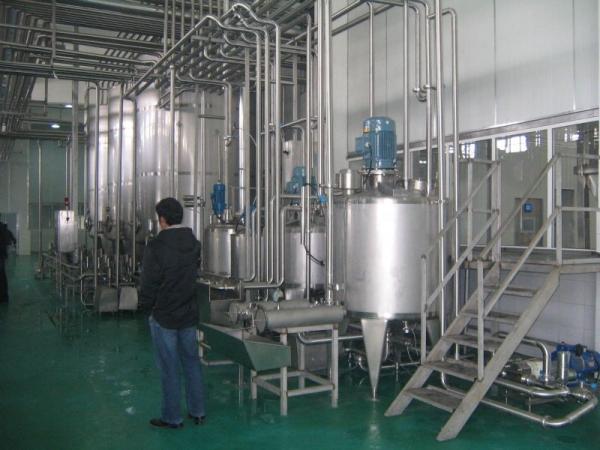 Linha de produção de iogurte mexido 500L/H para processamento de leite líquido fresco