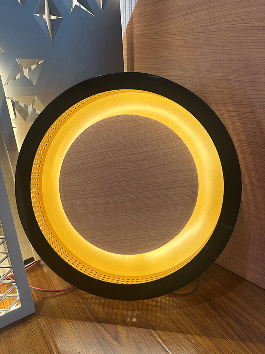 3.0mm Rose Gold Round Aluminum Single Panel Light Box with Maple Leaf Pattern
