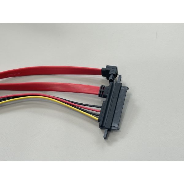 SATA data power connector harness, 7+15 pin drive connector with right-angle 7 pin cable and 4 pin power connector for HDD SSD server storage customization