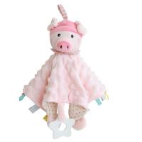 Toalha da saliva do bebê do luxuoso de Toy Non Shedding Animal Shaped do luxuoso da saliva dos desenhos animados do algodão