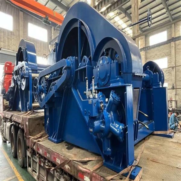 500kN Blue Hydraulic Drum Anchor Winch For Cargo Fishing Ship
