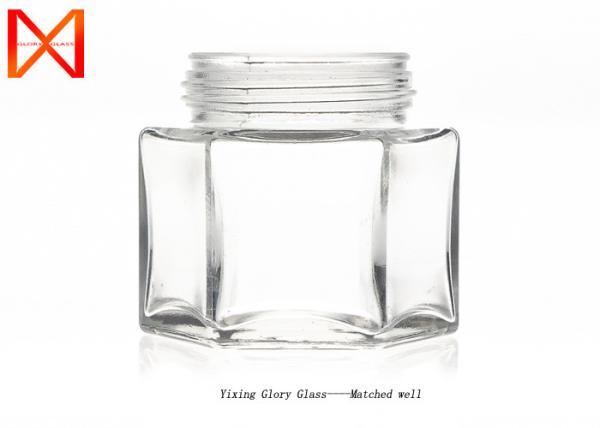 Hexagon Flint Glass Candy Jars Food Safe Convenient Recyclable 8.5mmx 69mm