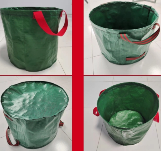 Парковый дворик с мешком для сбора листьев PE, гибкий и водонепроницаемый пакет для сбора зеленых листьев