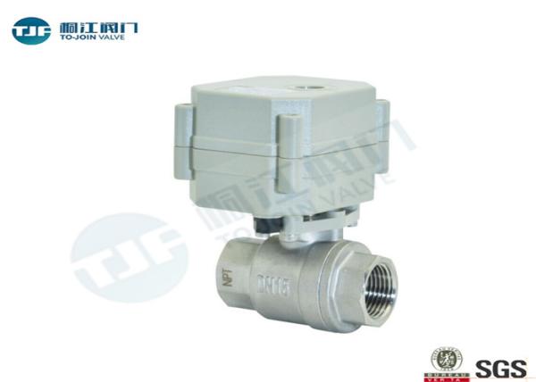 SUS304 Micro Electric Industrial Ball Valve NPT Or BSPT Threaded Type