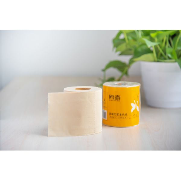 Natural Bamboo Pulp Toilet Brown Color Tissue Paper