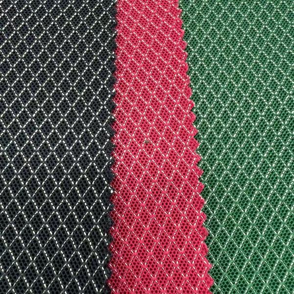 Sandwich Mesh Fabric Embedded Silver Wire 1.5mm Thick for Sneaker Tongue/Backpack Panels