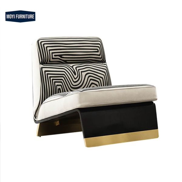 Velvet Fabric Upholstered Single Sofa Lounge Chair Modern Living Room Furniture Minimalist Comfortable Design