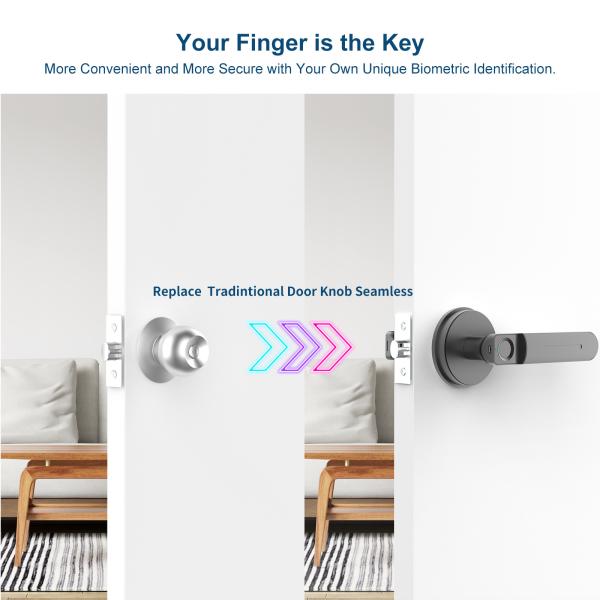 Умный безключевой дверной замок с ручкой, отпечаток пальца дверной замок для комнаты / офиса / аппарата