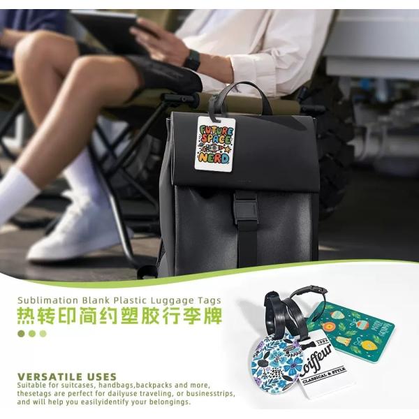 Sublimation Luggage Tags Blanks Custom Printing Double Sided PBT Plastic Sublimation Luggage Tag