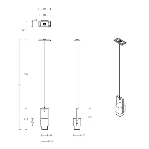 Cubo Swing Pendant Restaurant Clothing Shop Pendant Light Gold Romantic Bedroom Bedside Chandelier