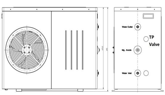 Wall mounted all in one heat pump with 60 liter enamel water tank,all in one heat pump