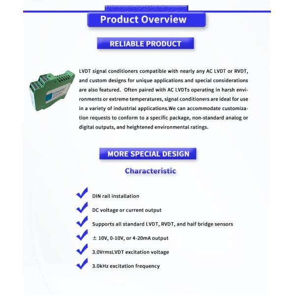 Стабильный и UNIVO ULVC1000Y LVDT/RVDT дифференциальный датчик для точных изменений смещения