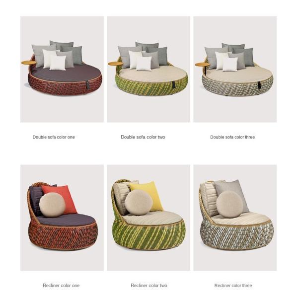 Nordic Simple Patio Courtyard PE Rattan Aluminum Sofa And Table Set