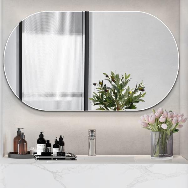 Large Simple Bathroom Mirror with Huge Unbreakable Sheet and Modern Design Wall Body