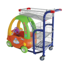 Cute Plastic Children Supermarket Shopping Trolley With Basket
